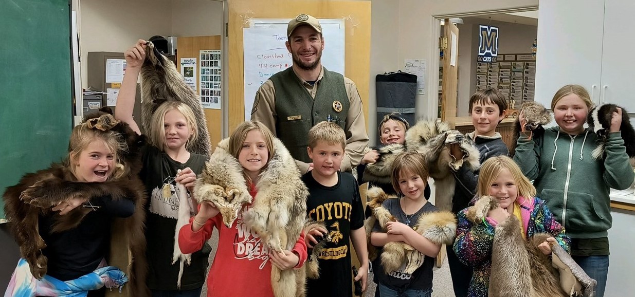 4-H Fun Friday participants enjoyed having Willie Miller, FWP Game Warden, in to teach them about wildlife.